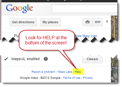 find Google Maps Help